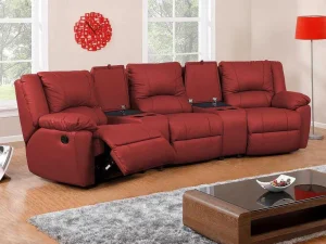 Flash Sale Driezits Relaxbank Van Leer Aroma - Rood Relaxbanken Met Manuele Relaxfunctie