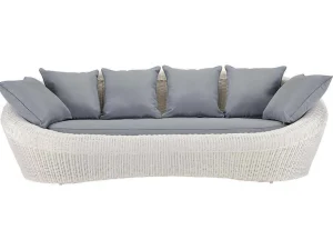 Best Sale Driezits Tuinbank Van Ecru Gevlochten Hars - Whiteheaven Loungeset