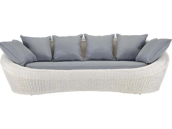Best Sale Driezits Tuinbank Van Ecru Gevlochten Hars - Whiteheaven Loungeset