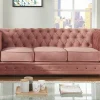 Cheap Driezitsbank Chesterfield - Fluweel - Pastel Roze Zitbank