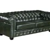 Hot Driezitsbank Chesterfield Brenton 100% Buffelleer - Empire Groen Chesterfield Zitbank