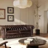 Discount Driezitsbank Chesterfield Brenton 100% Buffelleer - Bruin Tinten Chesterfield Zitbank