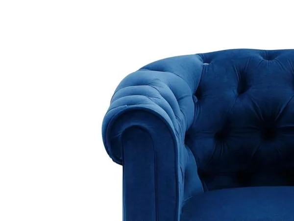 Cheap Driezitsbank Chesterfield - Fluweel - Koningsblauw Driezitsbank