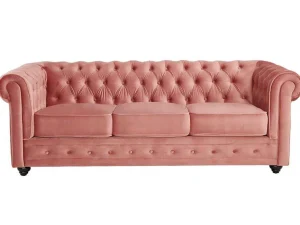 Cheap Driezitsbank Chesterfield - Fluweel - Pastel Roze Zitbank