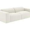 Shop Driezitsbank En Poef Van Witte Bouclestof Pogni Van Maison Cephy Set Zitbank + Fauteuil
