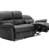 Clearance Driezitsbank En Relaxfauteuil Canby - Kunstleer - Zwart Set Zitbank + Fauteuil