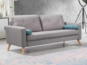 Clearance Driezitsbank Tatum Van Stof - Grijs Scandinavisch