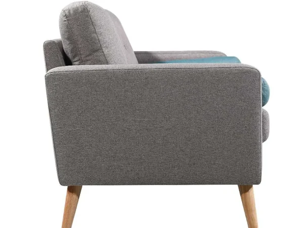 Clearance Driezitsbank Tatum Van Stof - Grijs Scandinavisch