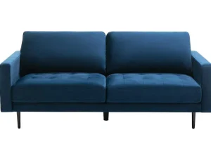 Online Driezitsbank Van Fluweel - Blauw - Estela Driezitsbank