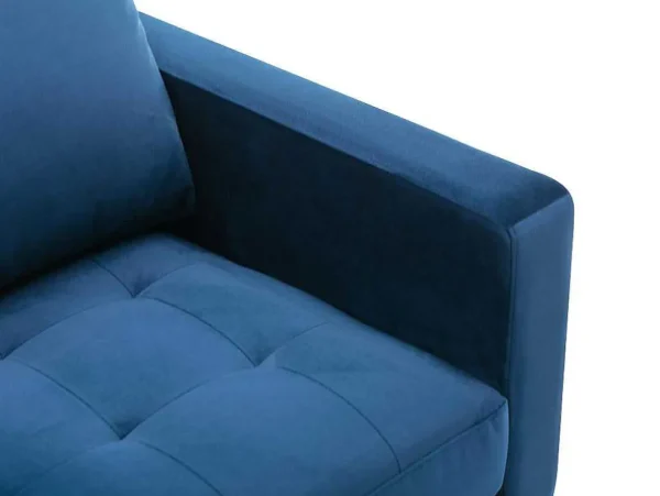 Online Driezitsbank Van Fluweel - Blauw - Estela Driezitsbank