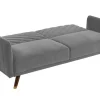 Best Sale Driezitsbedbank Van Fluweel Joris - Lichtgrijs Klik-Klak En Bz Slaapbank