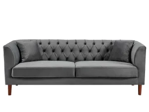 Online Driezits-Chesterfield-Bank Van Antracietkleurig Velours Arsene Chesterfield Zitbank