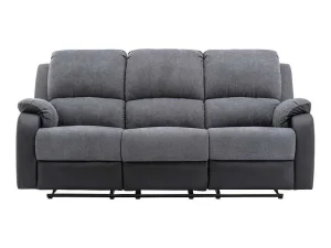 Sale Driezits-Relaxbank Van Microvezel En Grijs En Zwart Kunstleer Brody Zitbank