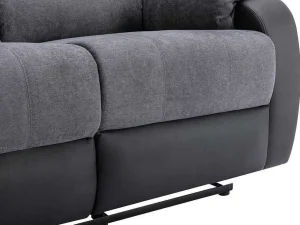 Sale Driezits-Relaxbank Van Microvezel En Grijs En Zwart Kunstleer Brody Zitbank