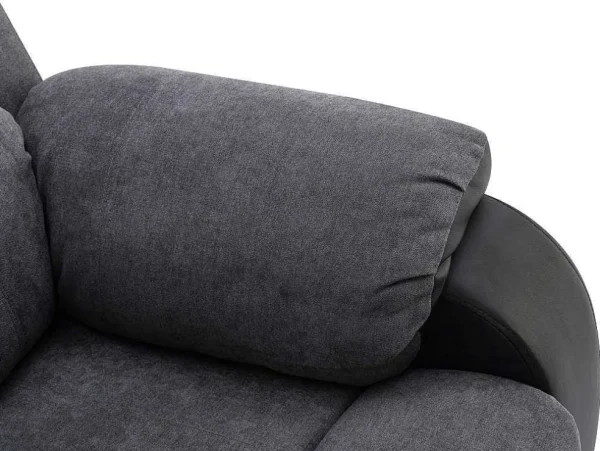 Sale Driezits-Relaxbank Van Microvezel En Grijs En Zwart Kunstleer Brody Zitbank