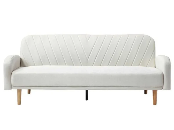 Outlet Driezitsslaapbank Van Cremekleurige Stof Venafra Scandinavisch