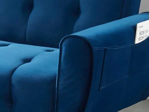 Outlet Driezits-Slaapbank Van Fluweel Polani - Antraciet Klik-Klak En Bz Slaapbank