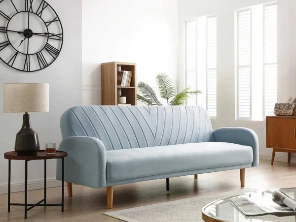 Online Driezitsslaapbank Van Lichtblauwe Stof Venafra Scandinavisch