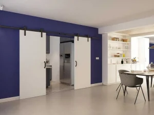 Best Dubbele Schuifdeur - 2 X H205 X L83 Cm - Mdf + Wit Pvc - Varin Schuifdeur