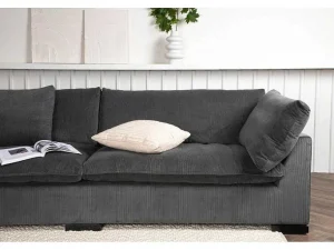 Best Sale Durham Bank 3 Persoons Fluweel Donkergrijs. Modulair