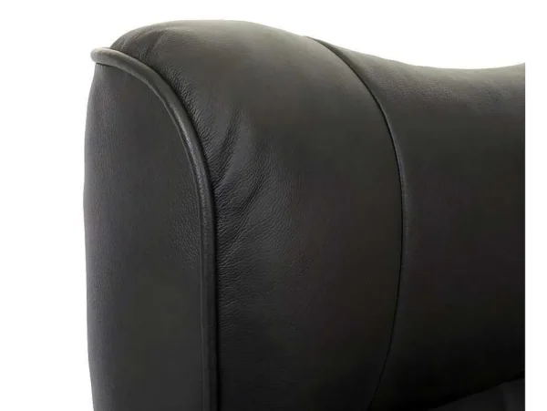 Fashion Edmonton Fauteuil Met Kruk, Zwart, Honingkleurig Fauteuil Leer
