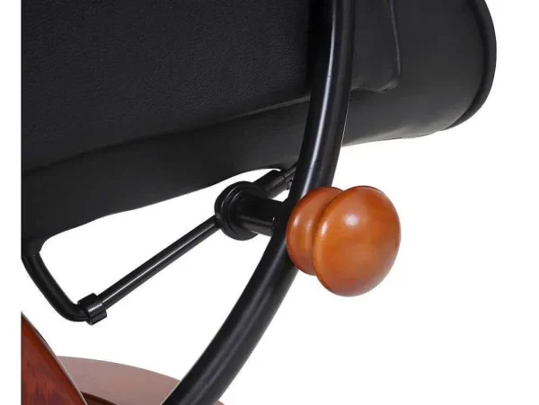 Fashion Edmonton Fauteuil Met Kruk, Zwart, Honingkleurig Fauteuil Leer