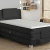 New Eenpersoons Boxspring Met Elektrische Bedbodem + Matras En Dekmatras Castel - 100X200Cm - Antraciet Elektrisch Relaxatiebed