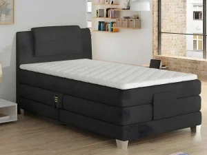 New Eenpersoons Boxspring Met Elektrische Bedbodem + Matras En Dekmatras Castel - 100X200Cm - Antraciet Elektrisch Relaxatiebed