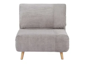 Fashion Eenpersoons Slaapbank Van Fluweel Ribstof Palula - Lichtgrijs Uitklapbare Fauteuil