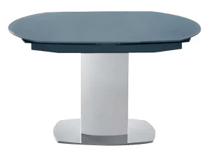 Shop Eettafel Talicia Uitschuifbaar Van Gehard Glas En Metaal - 6 Tot 8 Personen - Grijs Eettafel