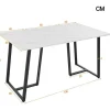 Shop Eettafel 140X80 Cm - Metalen Structuur - Marmerpatroon Fineer - Wit & Zwart Eettafel