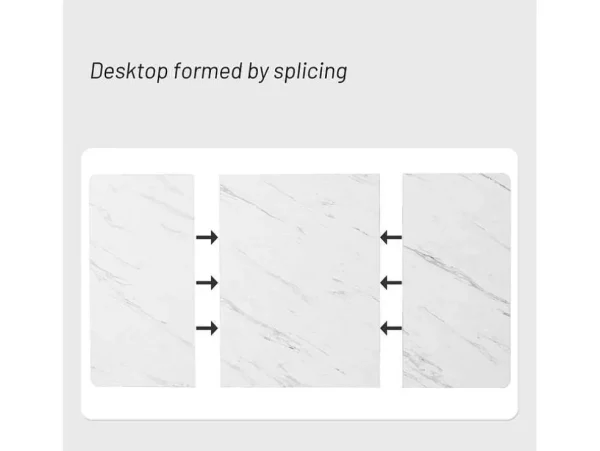 Discount Eettafel 140X80 Cm - Metalen Structuur - Marmerpatroon Fineer - Wit & Goud Eettafel