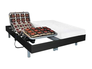 Cheap Elektrisch Bed Bedbodem En Matras Latex-Instap Cassiopee Iii Van - Zwart - Motoren Okin - 2X70X190 Cm Elektrisch Relaxatiebed