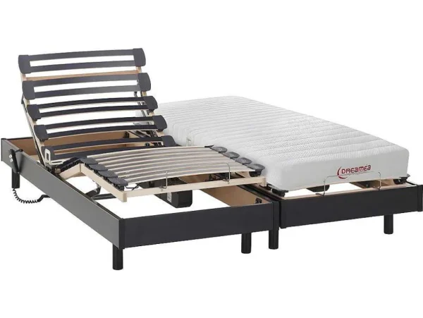 New Elektrisch Relaxbed Met Matras Met Latex-Instap Tyndare Van - Zwart - 2 X 80 X 200 Cm Elektrisch Relaxatiebed