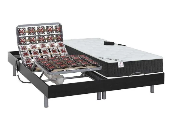 Flash Sale Elektrisch Relaxbed Met Vormgeheugen Phanes Van - Okin Motoren - 2 X 70 X 190 Cm - Zwart Elektrisch Relaxatiebed