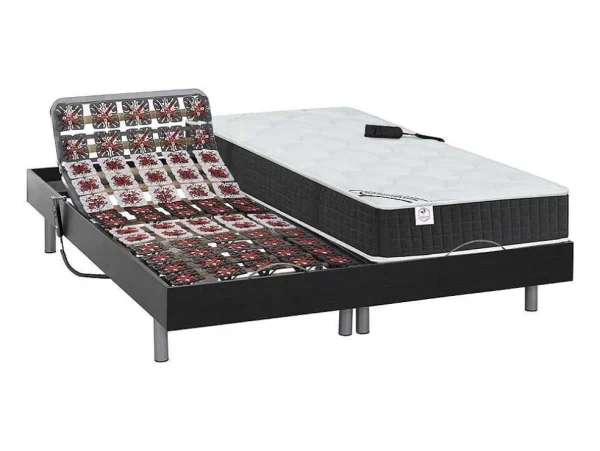 Flash Sale Elektrisch Relaxbed Met Vormgeheugen Phanes Van - Okin Motoren - 2 X 70 X 190 Cm - Zwart Elektrisch Relaxatiebed