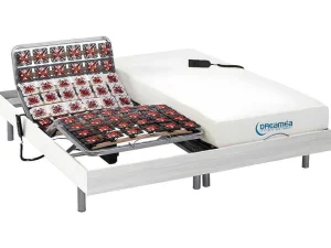 Online Elektrische Bedbodem En Matras Met Vormgeheugen Hesiode Iii Van - Motoren Okin - Wit - 2 X 90 X 200 Cm Elektrisch Relaxatiebed