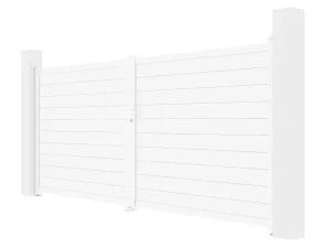 Cheap Elektrische Draaipoort Van Aluminium L397 X H181 Cm Wit - Nazario Hekjes & Poorten