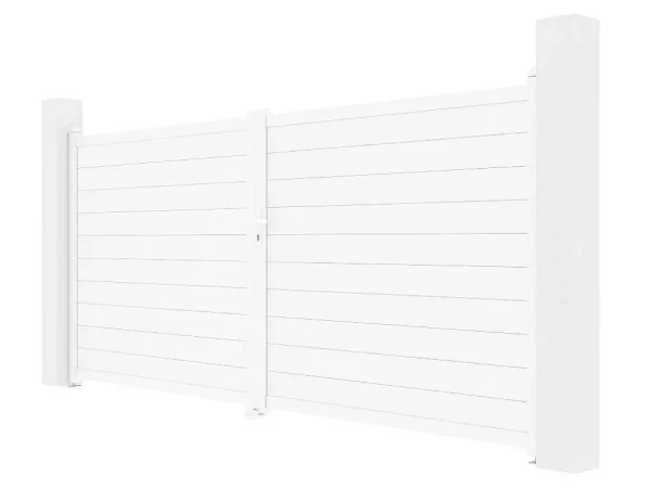 Cheap Elektrische Draaipoort Van Aluminium L397 X H181 Cm Wit - Nazario Hekjes & Poorten