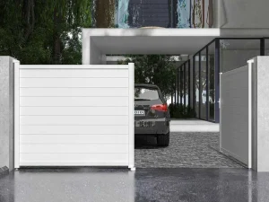 Cheap Elektrische Draaipoort Van Aluminium L397 X H181 Cm Wit - Nazario Hekjes & Poorten