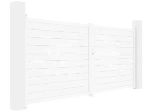 Cheap Elektrische Draaipoort Van Aluminium L397 X H181 Cm Wit - Nazario Hekjes & Poorten