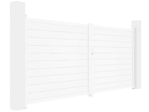 Cheap Elektrische Draaipoort Van Aluminium L397 X H181 Cm Wit - Nazario Hekjes & Poorten