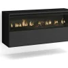 Clearance Elektrische Haard Led , 102X45X35Cm, 1 Opening, 1 Deur, Elektrische Haard, Hangend, Zwart Haard