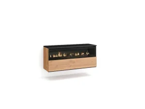 Outlet Elektrische Haard Led , 102X45X35Cm, 1 Opening, 1 Deur, Elektrische Haard, Hangend, Eiken/Zwart Haard