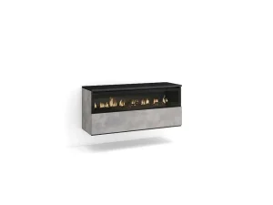 Outlet Elektrische Haard Led , 102X45X35Cm, 1 Opening, 1 Deur, Elektrische Haard, Hangend, Cement Haard