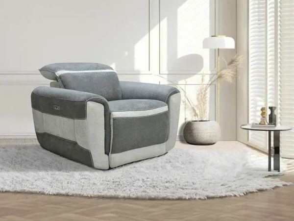 Store Elektrische Relaxfauteuil In Donkergrijze Stof Orietto Relaxfauteuil
