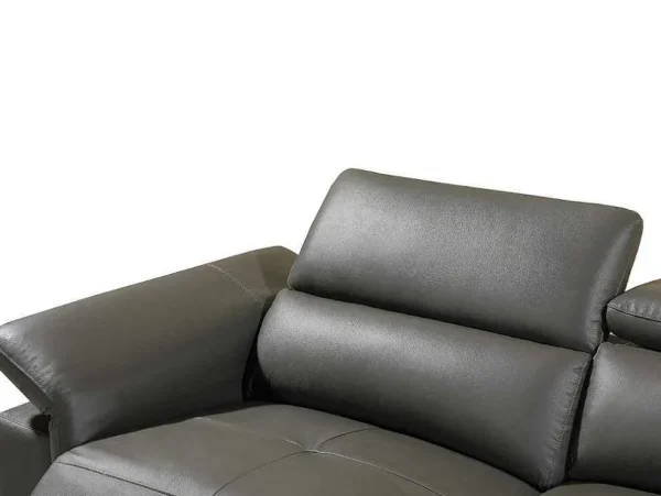 Sale Elektrische Relaxhoekbank Van Leer Pascaline - Antraciet - Hoek Rechts Elektrische Relaxbanken