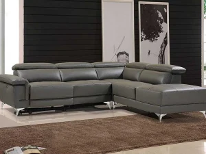 Sale Elektrische Relaxhoekbank Van Leer Pascaline - Antraciet - Hoek Rechts Elektrische Relaxbanken