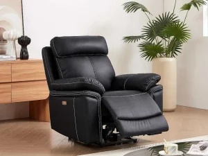 Shop Elektrische Relaxstoel Van Leer Isiris - Zwart Relaxfauteuil