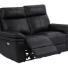 Best Sale Elektrische Relax-Tweezitsbank Van Zwart Leer Mesola Elektrische Relaxbanken